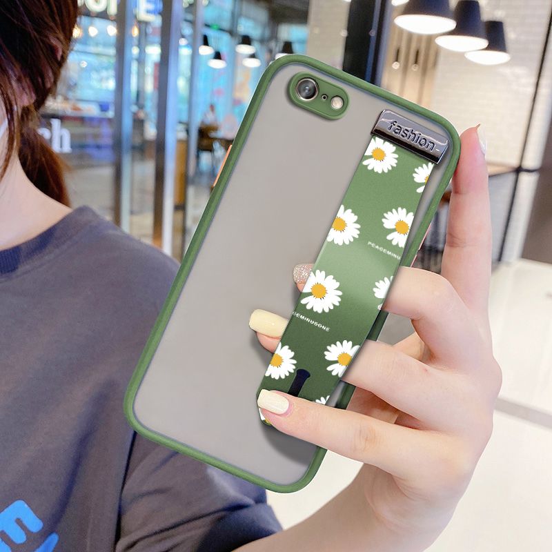 UCUC for OPPO A71 Wrist Strap Case INS Style Small Fresh Daisies Wristband Printing Cover Shockproof Frosted Phone Case
