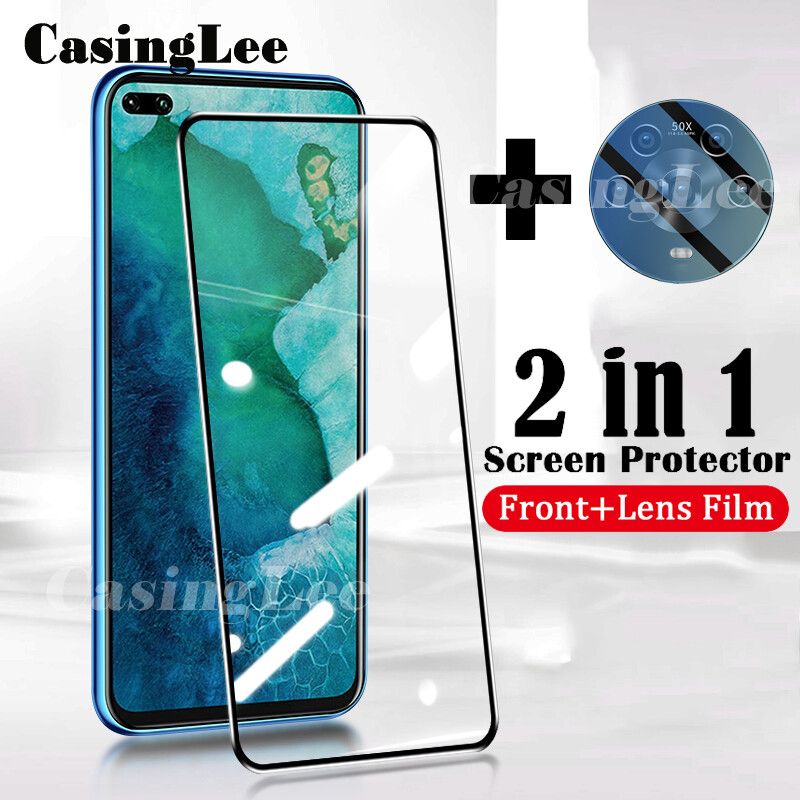 (2 Pieces) Honor Magic 4 Pro Screen Protector Tempered Glass + Camera Lens Protector Glass