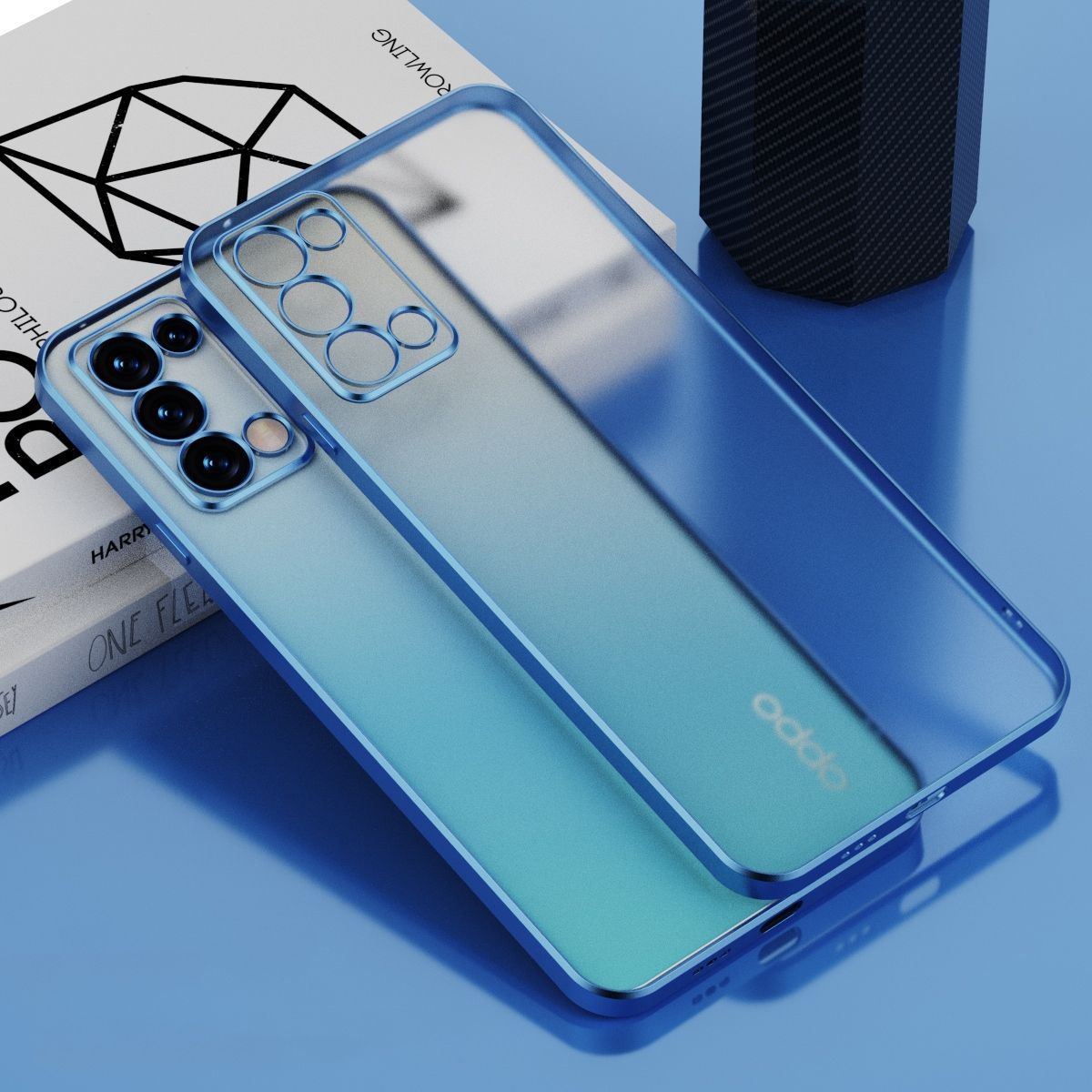 Caisng for OPPO Reno6 5G Straight Edge Electroplating Matte Translucent Protective Case Cover