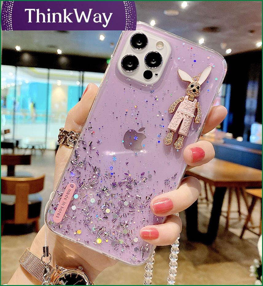 Samsung S21plus mobile phone shell flash powder drop glue note20 protective sleeve soft S20 rabbit 7A32A52A82 suitable