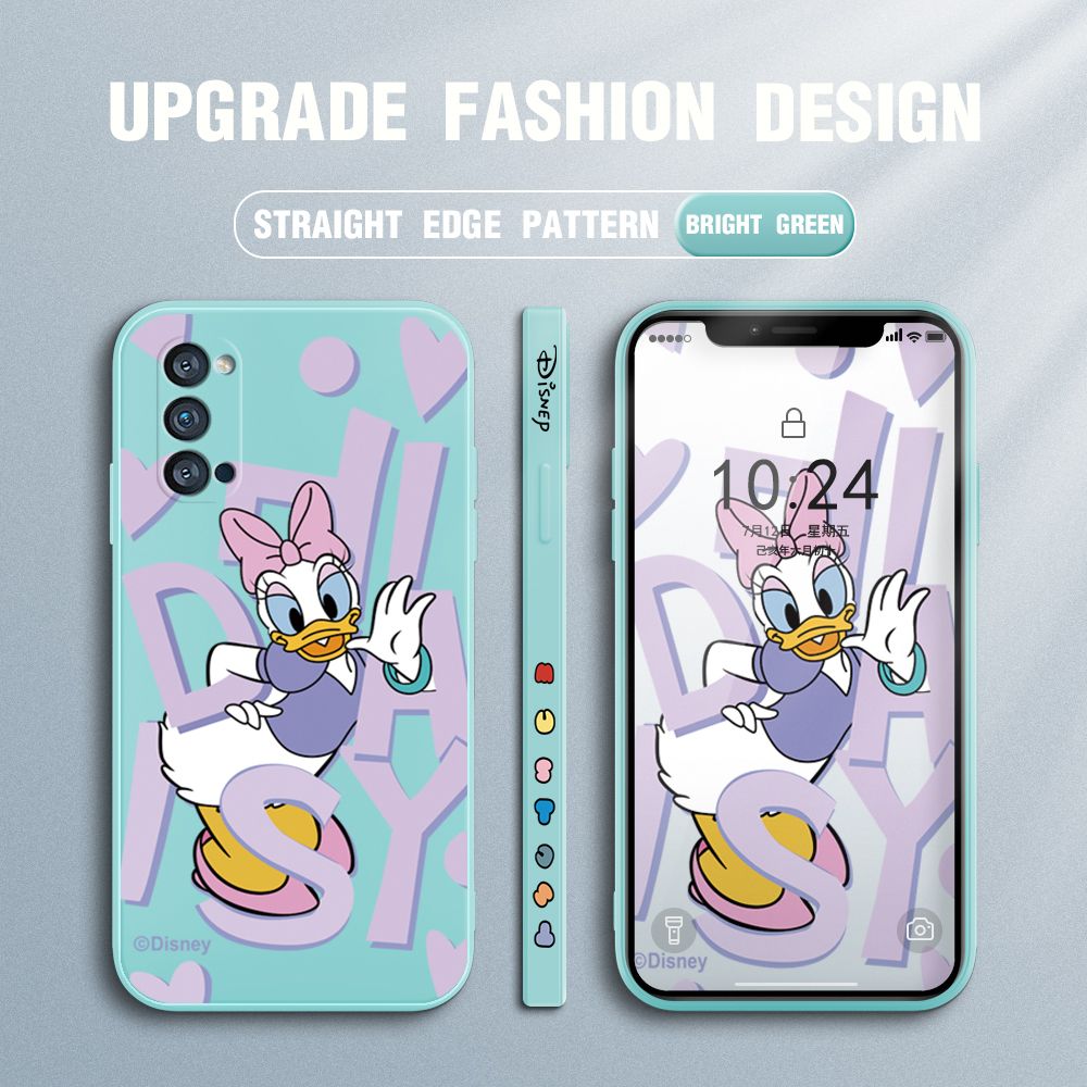 UCUC for OPPO Reno4 Pro 5G Back Cover Cute Cartoon Characters Ultra Thin Soft Luxury Square Multicolor Liquid Silicone Phone Case