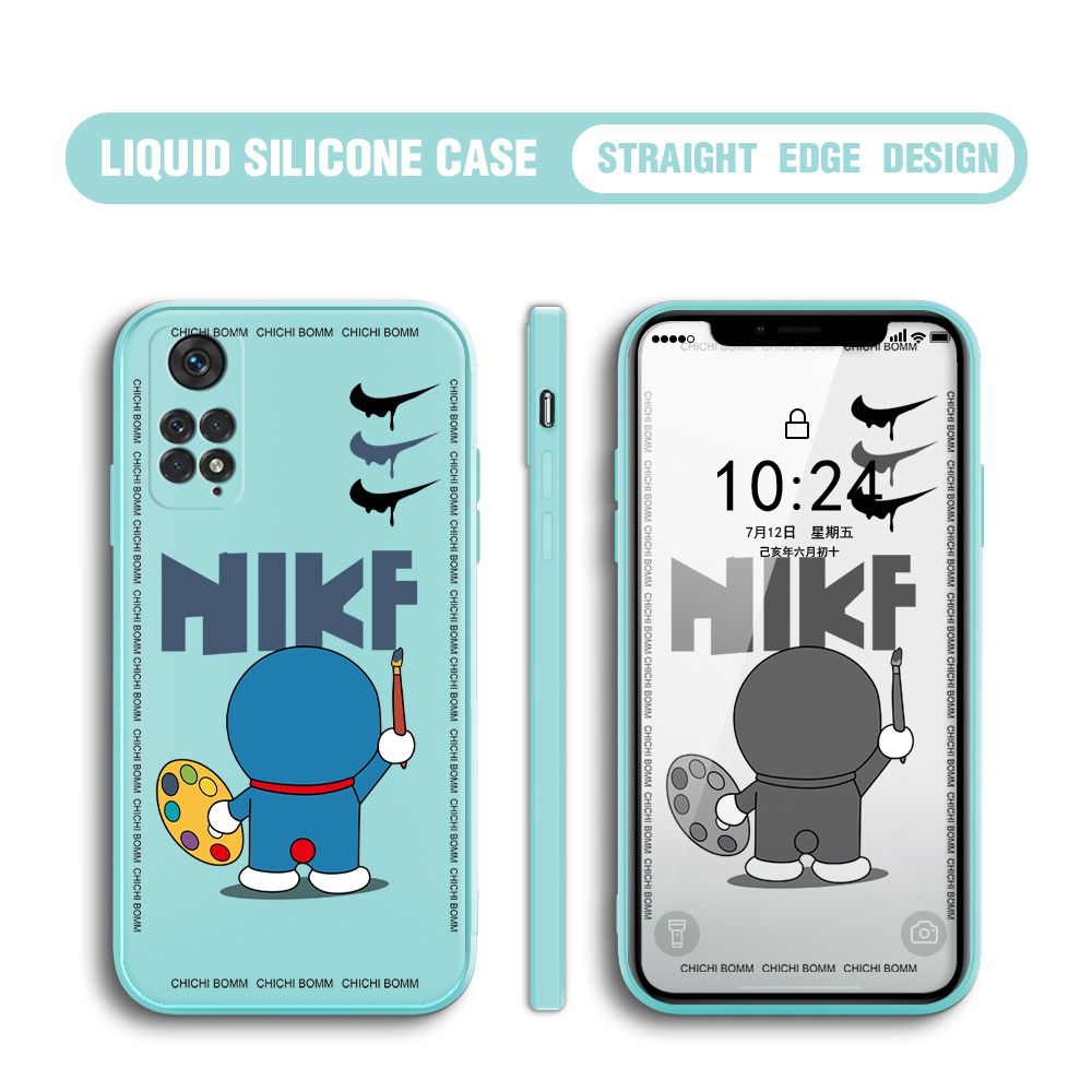 BILI for Redmi Note 11 / Note 11S Back Cover Cartoon Clown Multicolor Liquid Silicone Phone Case Soft Square Lens Protection Phone Cases