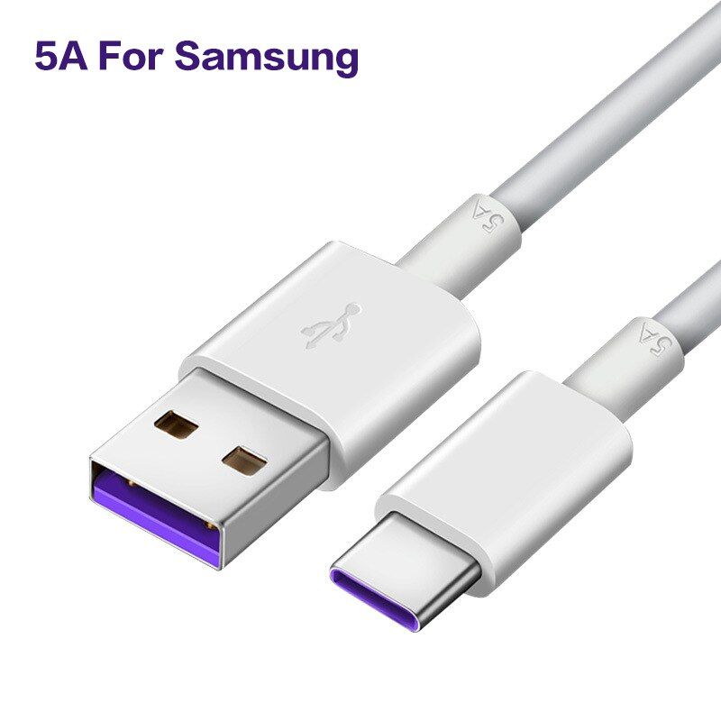 5A Cable Super Charge FPC Fast Charging USB C Cable Data White Type C Cable For Huawei P30 Pro Samsung Mobile Phone USB Cable