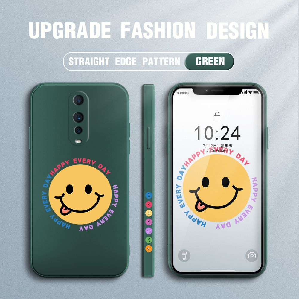 FHKL for OPPO R17 Pro Back Cover Cartoon Smile Side design Soft Case Multicolor Liquid Silicone Phone Cases