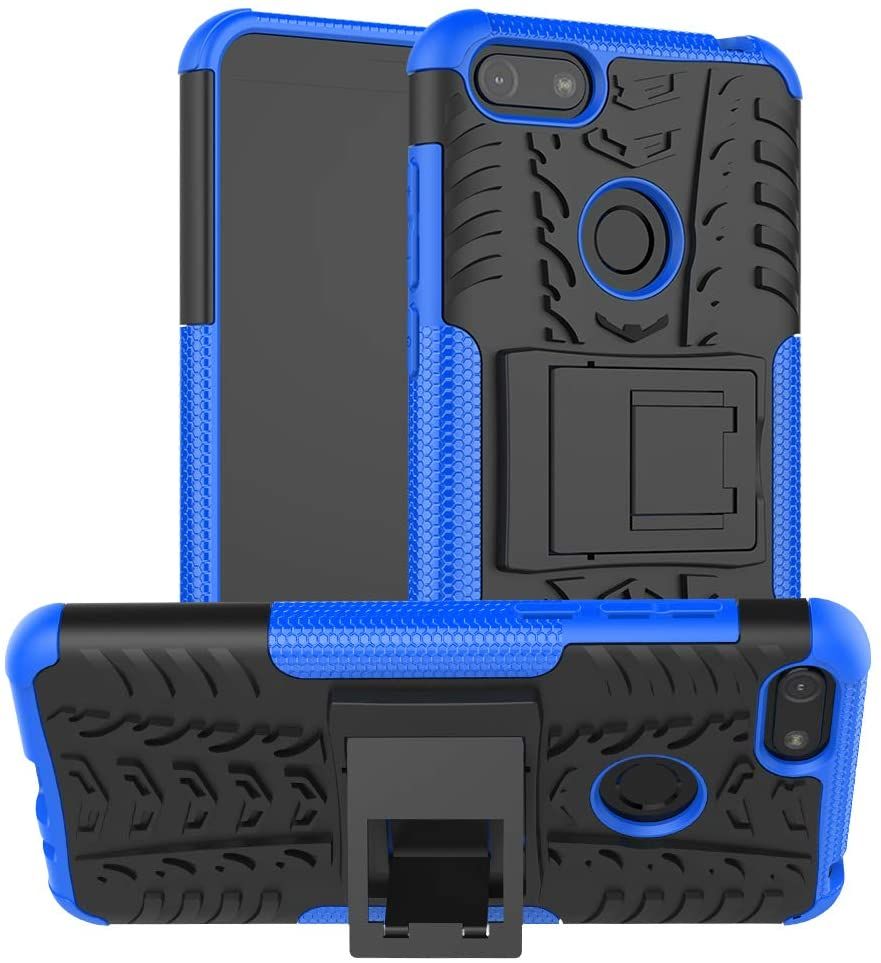 Moto E6 Play Case, Shockproof Hybrid Slim Dual Layer Rugged Rubber Hybrid Hard/Soft Impact Armor Defender Full Body Protective Case Cover with Kickstand for Motorola Moto E6 Play (2019)