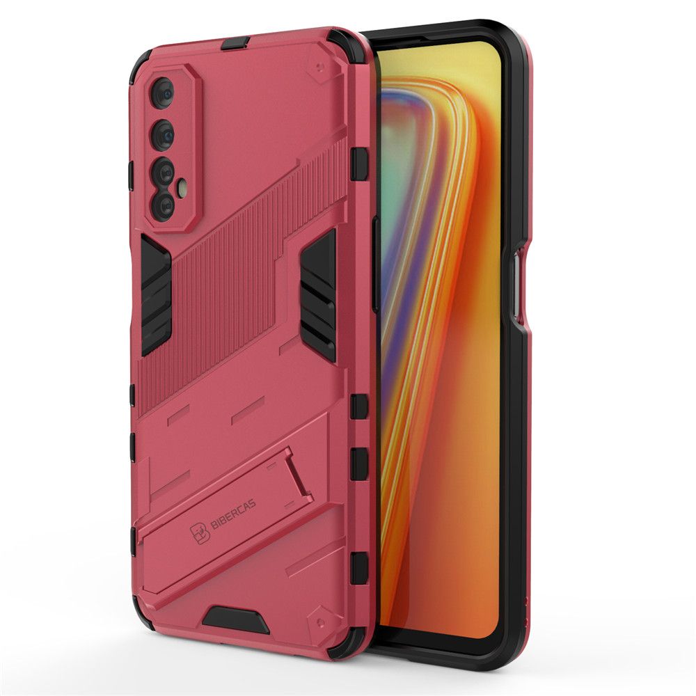 For Realme 7 4G Case Camera Protection Back Cover Bumper with Kickstand Phone Stand Hardcase