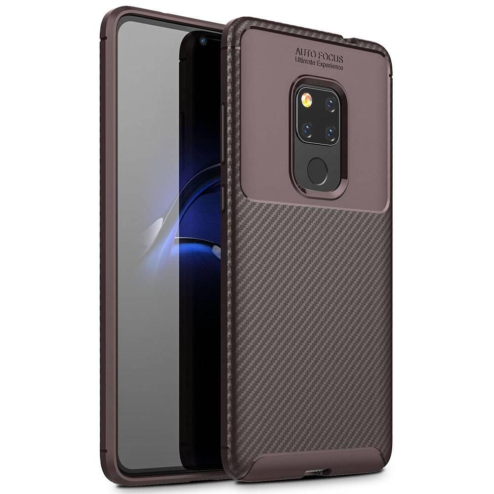 Huawei Mate 20 Case, Windcase Carbon Fibre Grip Slip-Resistant Soft TPU Silicone Shockproof Protection Case Cover for Huawei Mate 20 (As Shown)