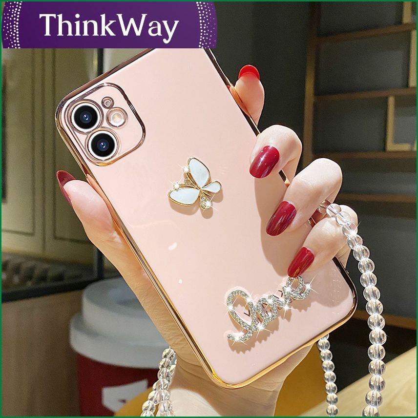 oppoReno6 mobile phone case butterfly F19Pro protective case realme8 electroplating silicone 53A94R17 suitable for women