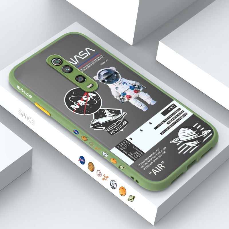 ZeroQiQi for Redmi K20 Case Creative Cartoon Astronaut Side Printed Pattern Design Phone Cover Frosted Transparent Ultra Thin Protective Phone Case