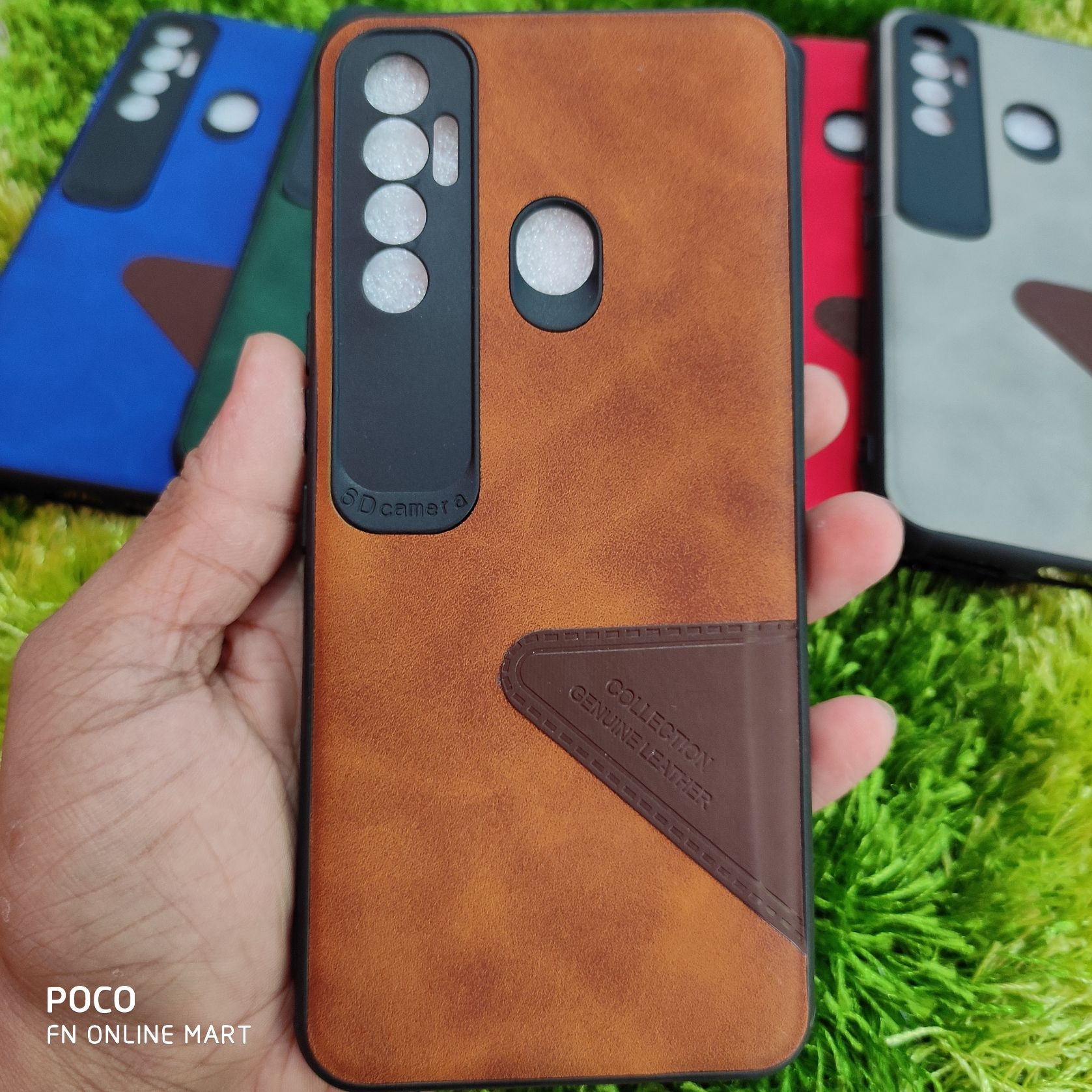 For Tecno Spark 7 Pro Leather Textured Back Cover Dual Skin - Phone Back Cover
