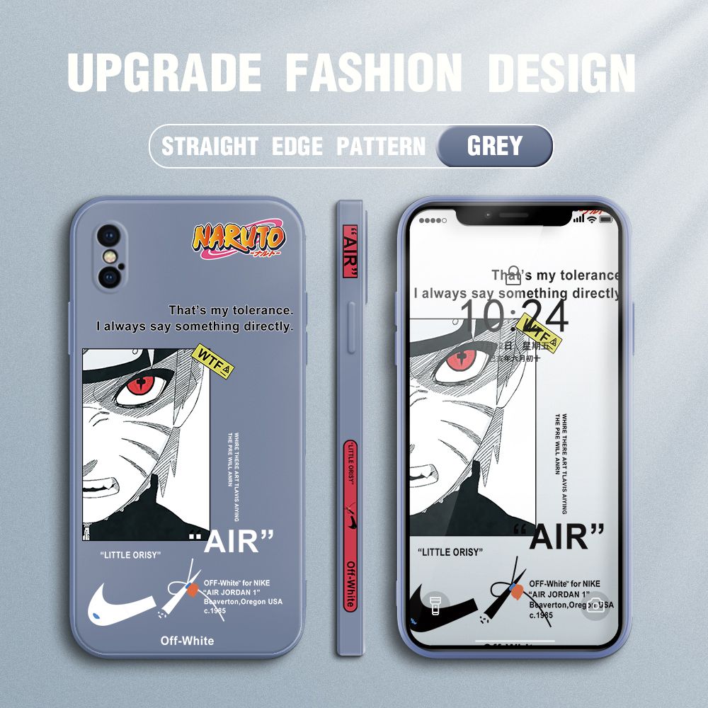 FHKL for iPhone X Back Cover Red Eye Naruto Side design Soft Case Multicolor Liquid Silicone Phone Cases