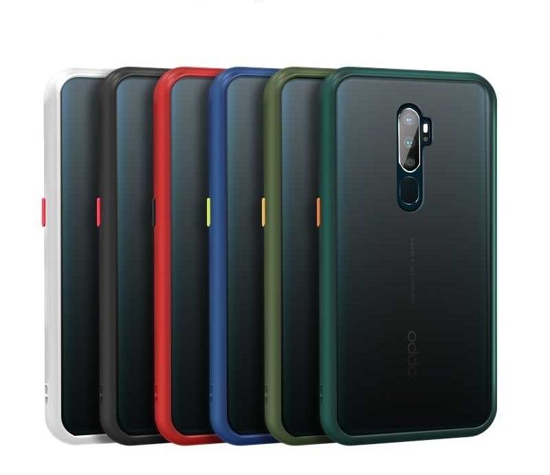 Oppo a9 (2020) এর জন্য ক্যামেরা সুরক্ষা বাম্পার ফোন কেস ম্যাট ট্রান্সলুসেন্ট শকপ্রুফ ব্যাক কভার