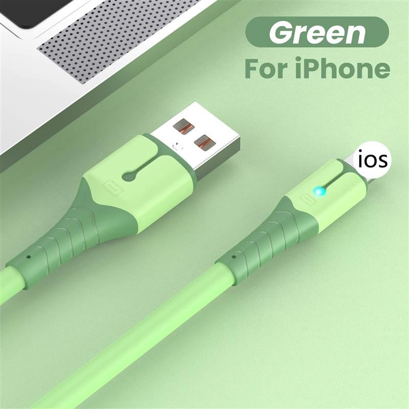 USB Data Cable For iPhone 12 Mini 12 Pro Max X XR 11 XS 8 7 6s Liquid Silicone Charging Cable USB Data Cable Phone Charger Cable