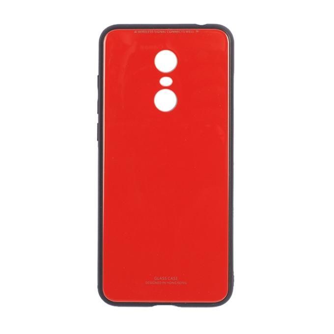 Glass Back Cover for Redmi 5 Plus-Red