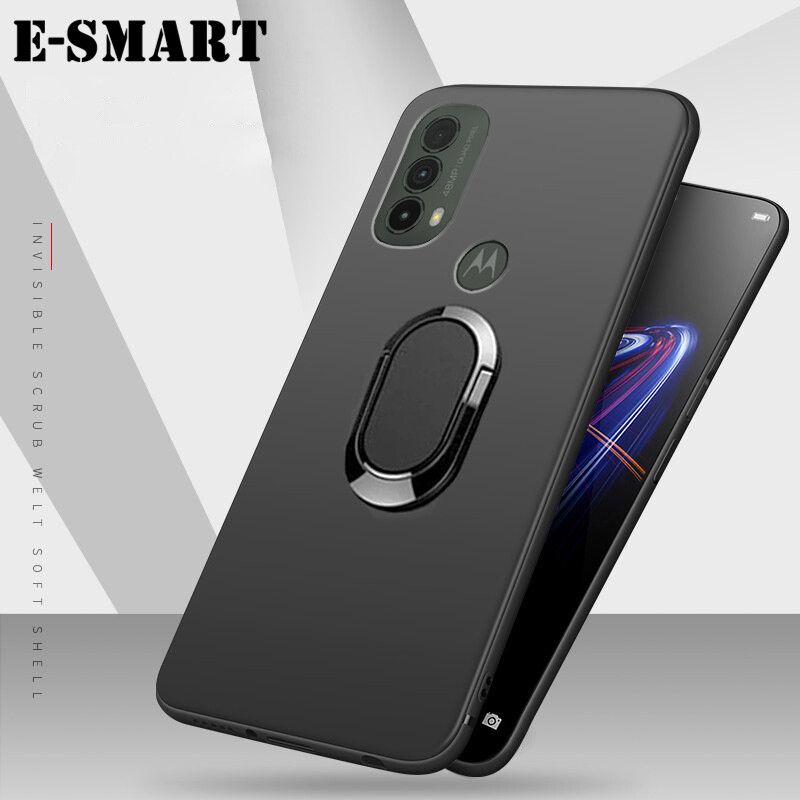Phone Case Motorola E20 Back Cover Car Holder Stand Magnetic Bracket Finger Ring Cover for Moto E20 Case