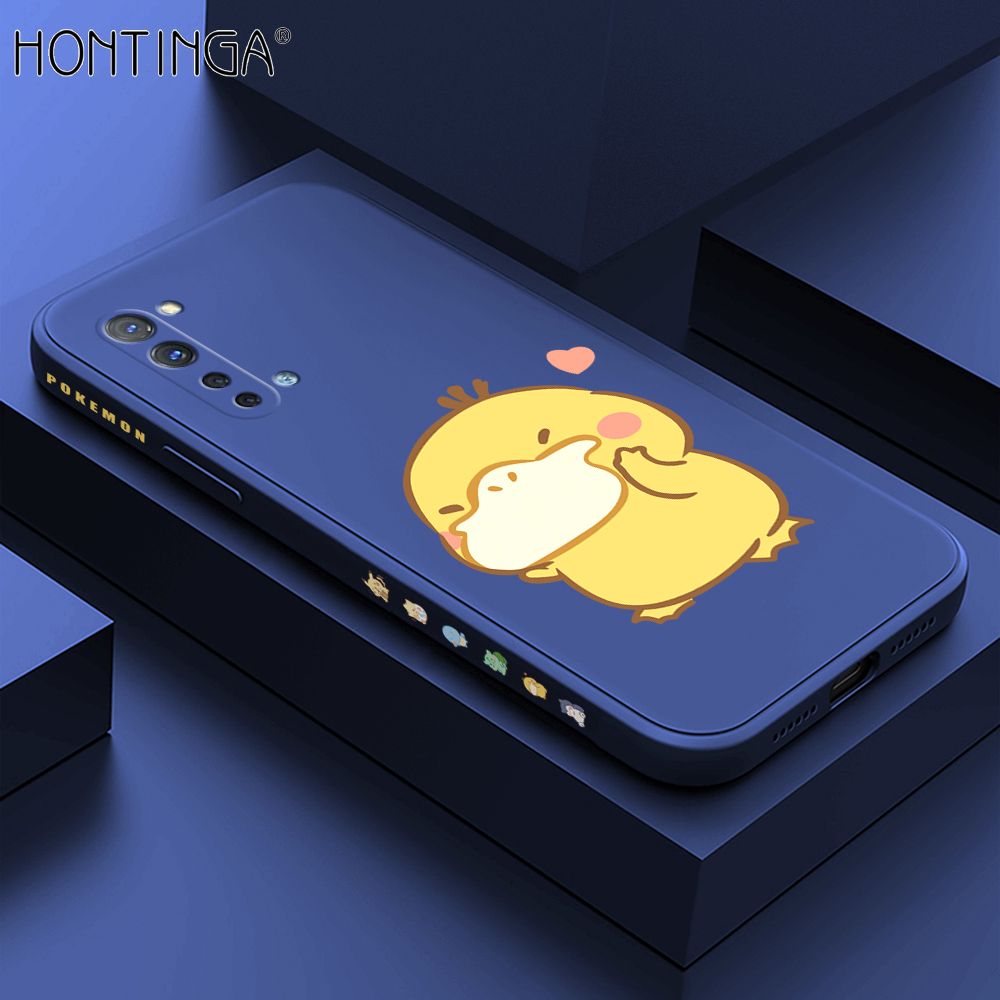 Hontinga for OPPO Reno 3 5G Case Side Design Trendy Cartoon Sign Back Cover Soft Square Edge Pattern Liquid Silicone Phone Cases