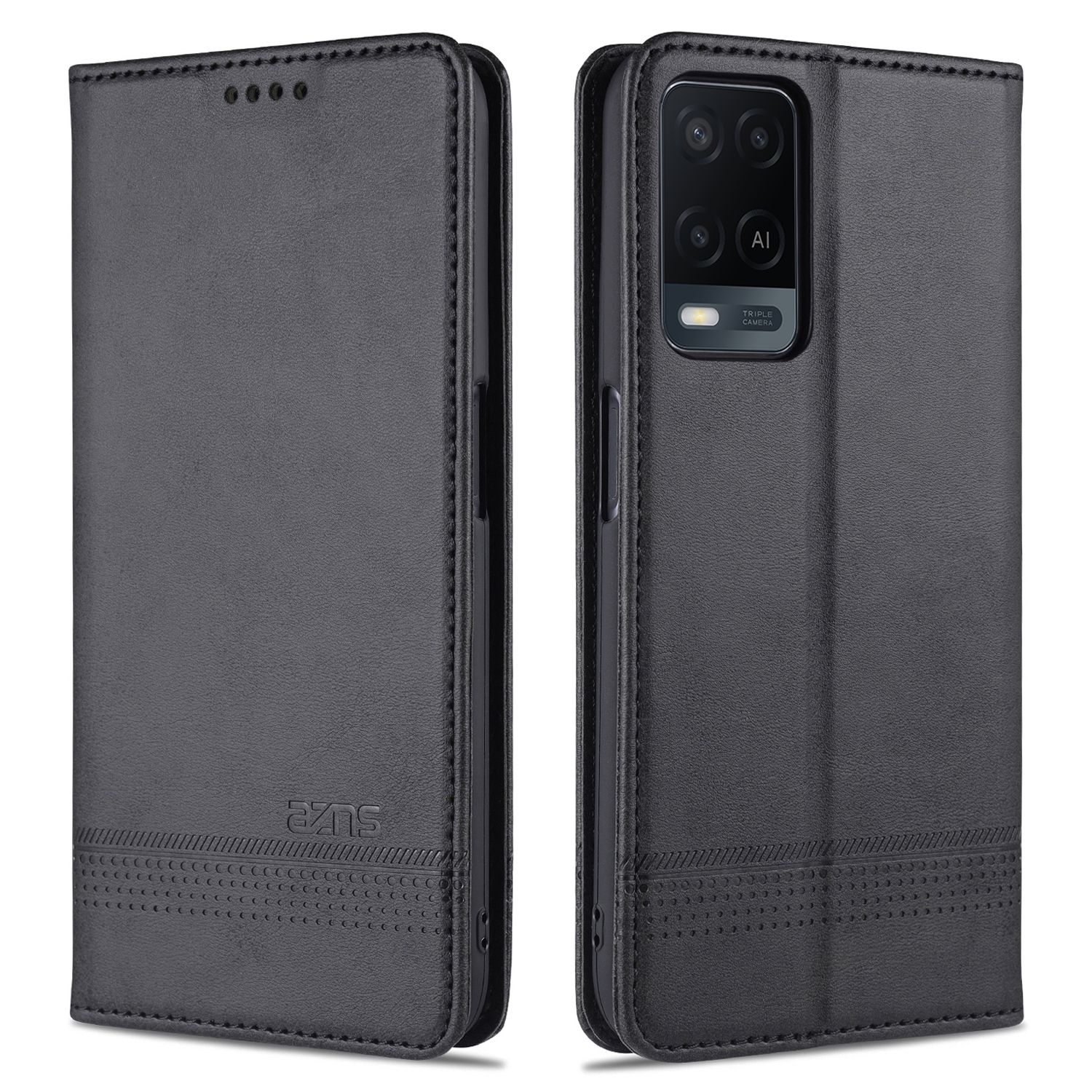 Leather Case for OPPO A54 4G Vintage Flip Wallet Card Slots Magnetic Closure TPU Inner Stand Cover