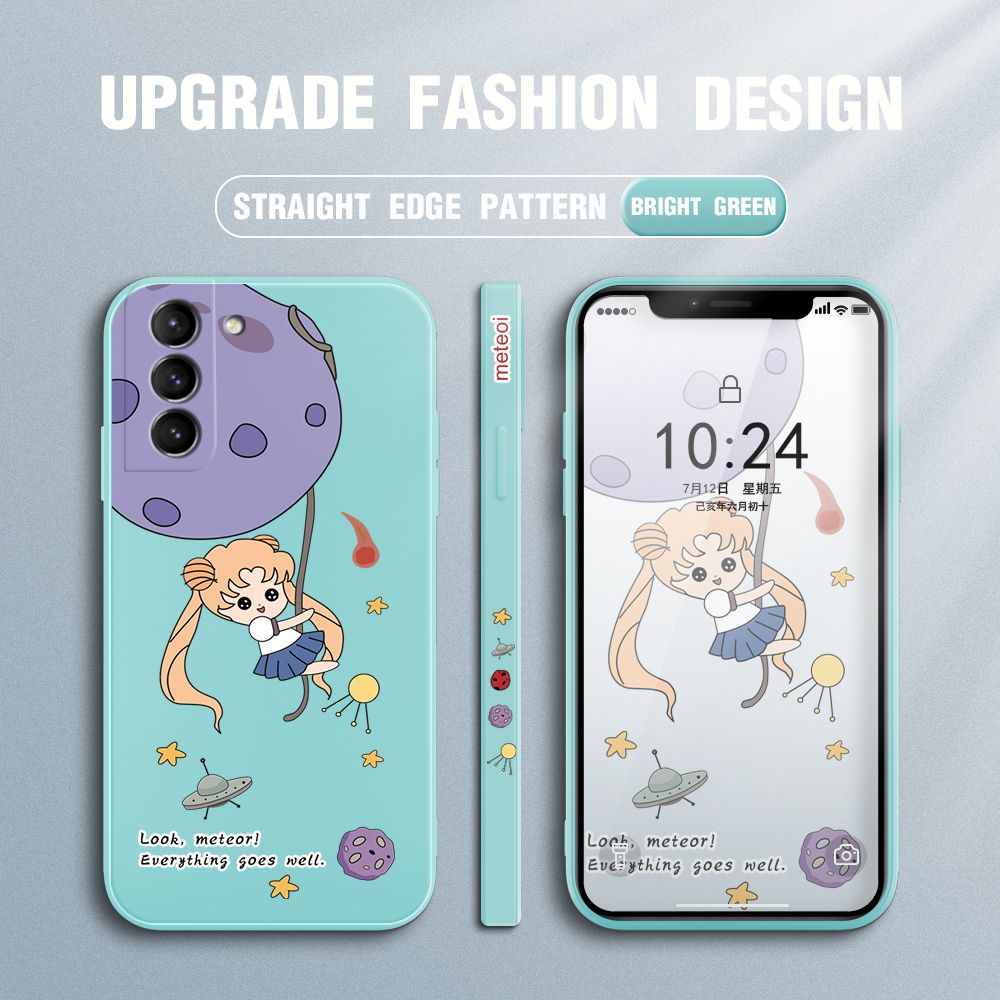UCUC for Samsung Galaxy S21 Plus 5G Back Cover Beauty Warrior Ultra Thin Soft Luxury Square Multicolor Liquid Silicone Phone Case