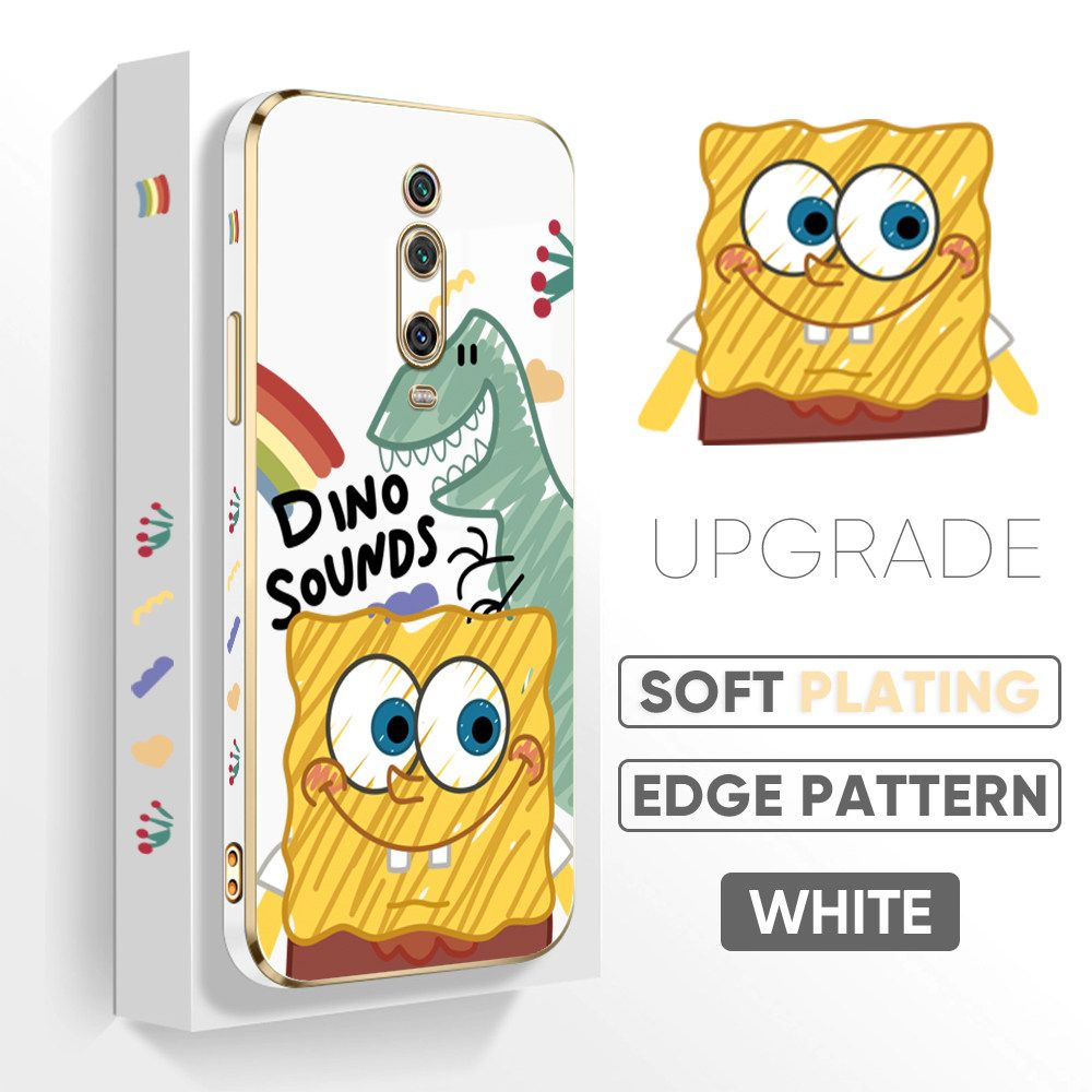 TA for Xiaomi Mi 9T / 9T Pro / Redmi K20 / K20 Pro Back Cover + Free Lanyard Sponge Dinosaur Luxury 6D Plating Case Side Pattern Soft Silicone Square Phone Cases