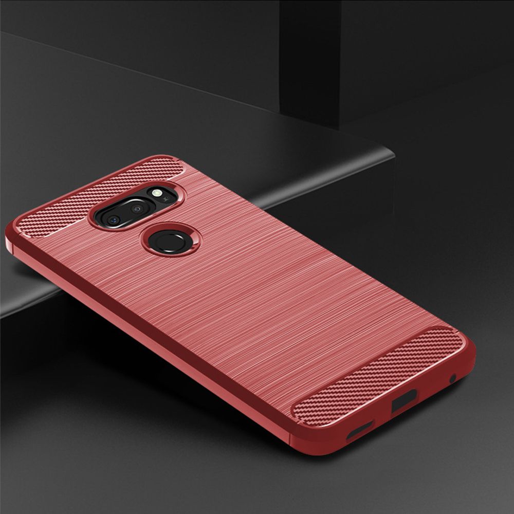 LG V35 ThinQ phone case LG V35 Cover Brushed Carbon Fiber Silicone Anti-fall Soft cover