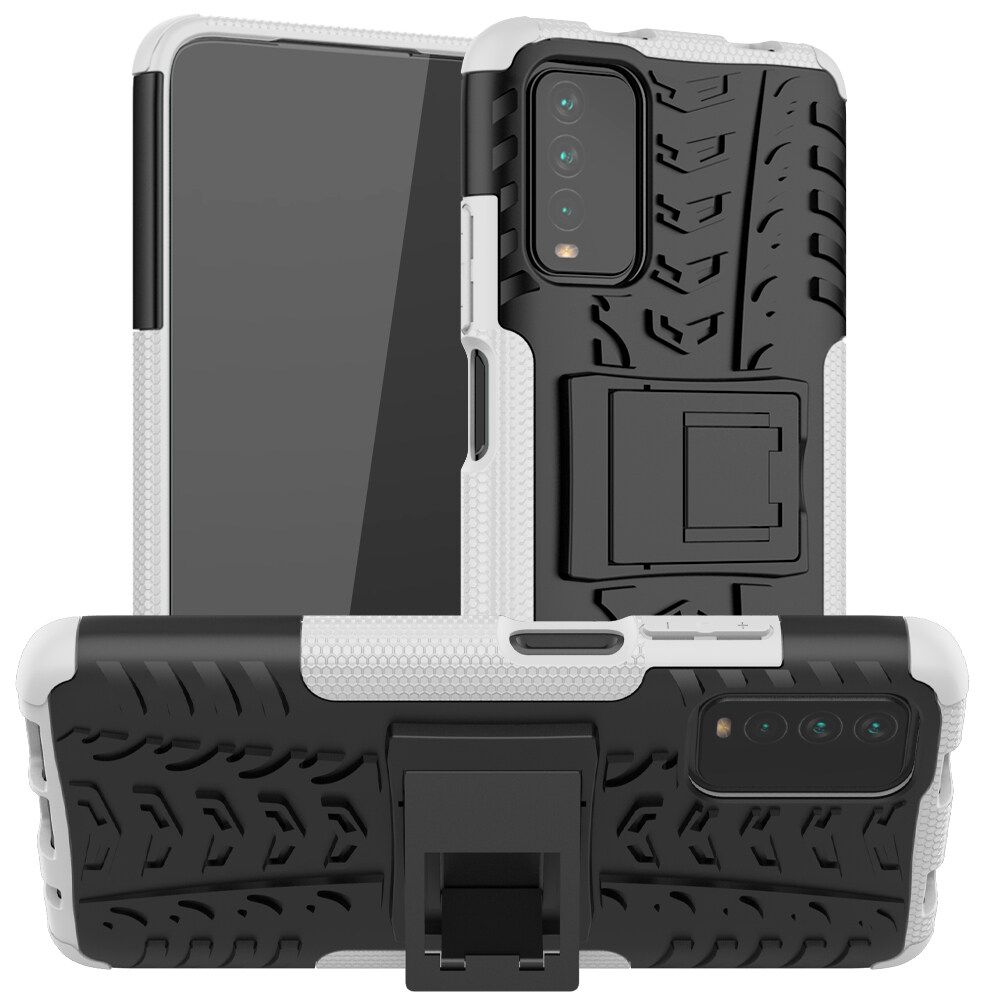 For Xiaomi Poco M3/Redmi Note 9 4G/Redmi 9 Power/Redmi 9T Dual Layer Heavy Duty Armor Tough Hybrid Shockproof Stand Protective Case Cover