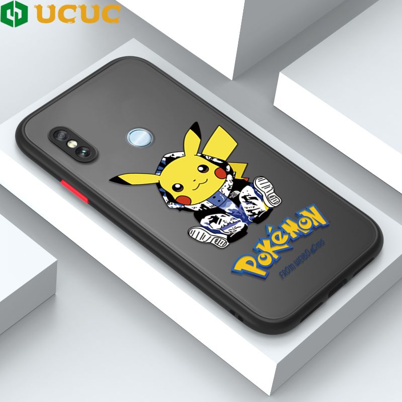 UCUC for Redmi Note 5 Pro Case Cute Cartoon Little Monster Frosted Transparent Hard Cover Shockproof Soft Edge Full Cover Camera Protect Case