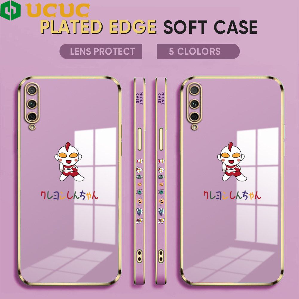 UCUC for Honor 9X Pro Back Cover + Free Lanyard Altman Luxury 6D Plating Case Side Pattern Soft Silicone Square Phone Cases