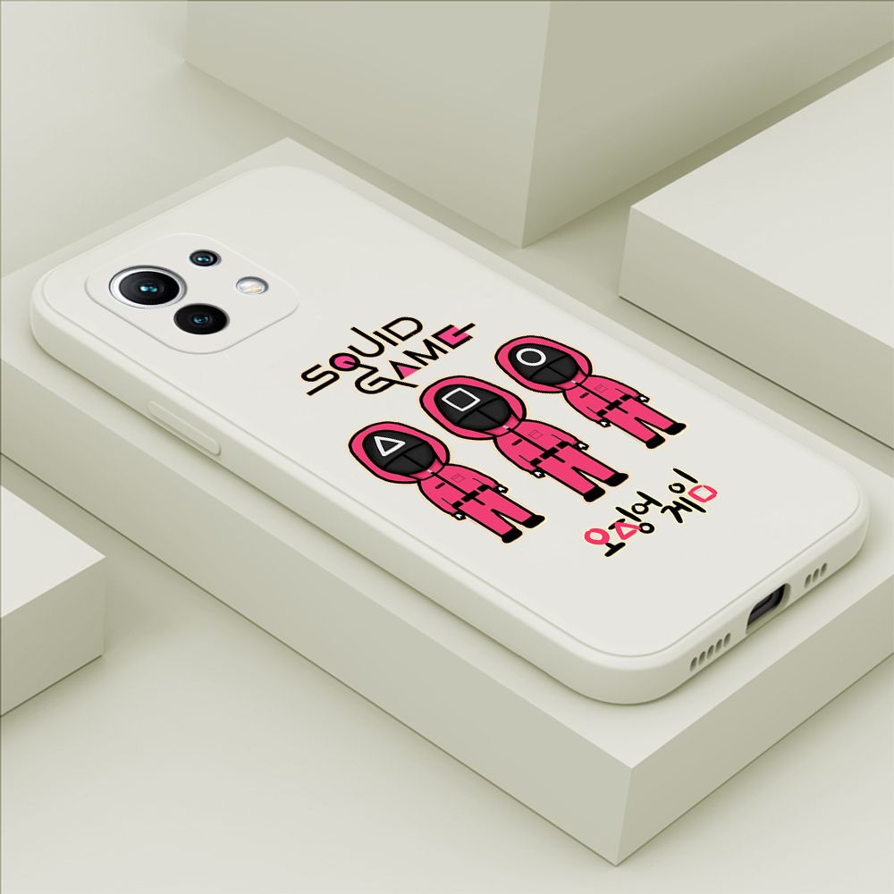 ZeroQiQi for Xiaomi Mi 11 Case Trend Cartoon Korean Squid Phone Cover Liquid Silicone Case Phone Protective Case