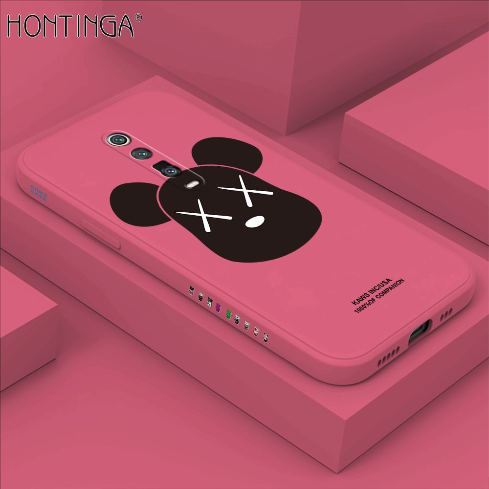 Hontinga for Redmi K20 / K20 Pro / Xiaomi Mi 9T / 9T Pro Case Side Design Violent Bear Head Back Cover Soft Square Edge Pattern Liquid Silicone Trend Phone Cases