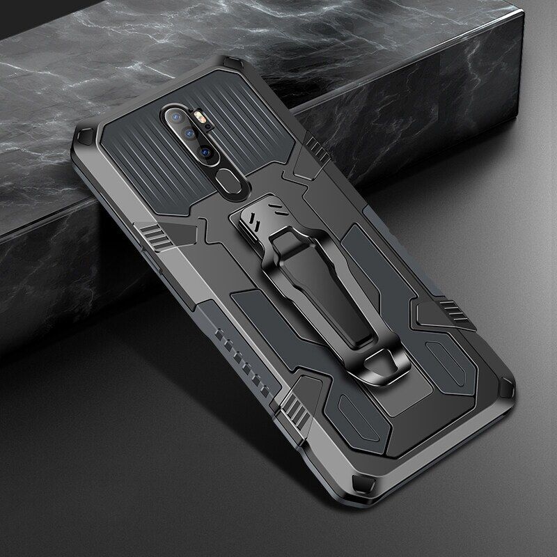Shockproof Phone Case For OPPO A9 2020 / OPPO A5 2020 Rugged Armor Aluminum Magnetic Stand Metal Anti-fall Cover