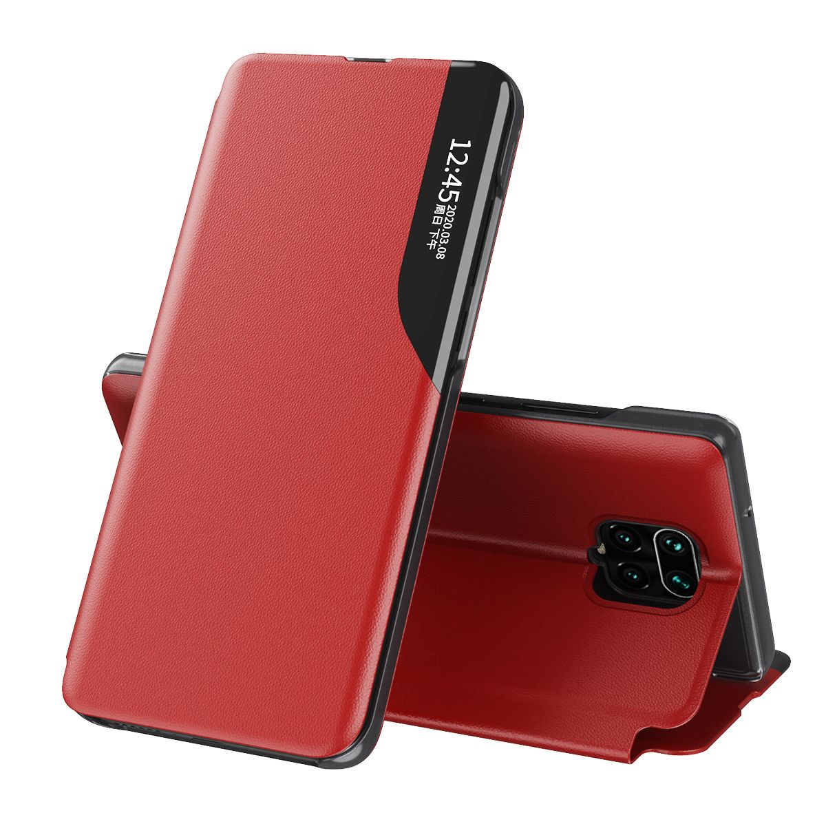 Flip Case For Xiaomi Redmi Note 9 Pro Phone Case Smart Window View Shockproof PU Leahter Cover