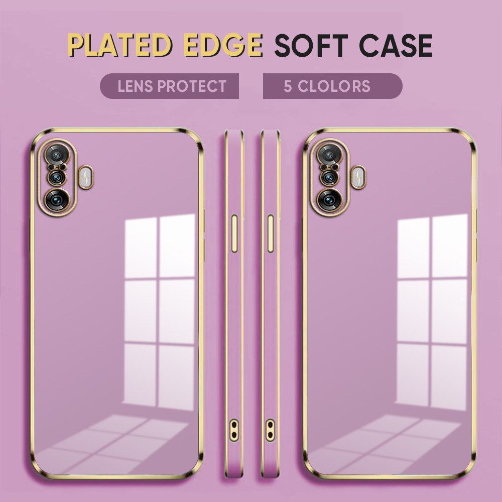 Luxury 6D Plating Case for Xiaomi Poco M3 Pro 5G Soft Silicone Square Frame Back Cover Shiny Bling Phone Cases