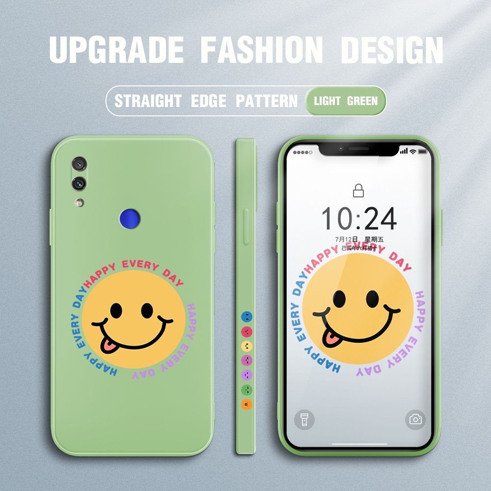 FHKL for Redmi Note 7 / Note 7 Pro Back Cover Cartoon Smile Side design Soft Case Multicolor Liquid Silicone Phone Cases