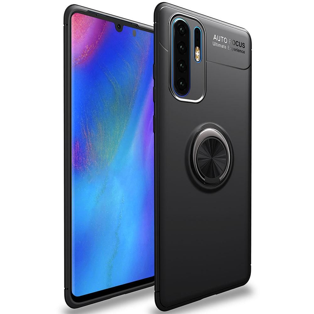 For Huawei P30 Pro 360 Degree Rotating Ring Clip Holder Case (Compatible with Magnetic Car Mount) Resilient TPU Drop Protection Armor Protective Case Cover