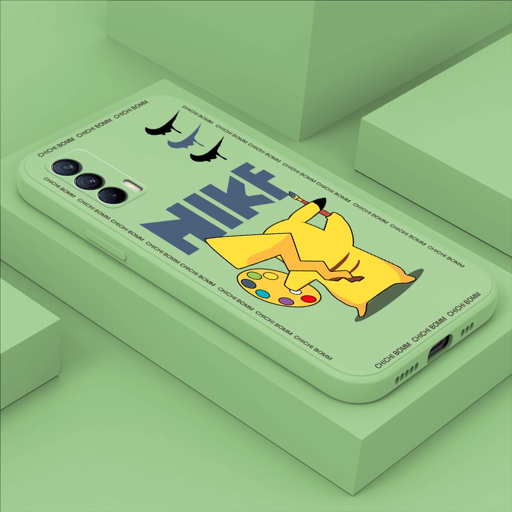 Hontinga for Realme V15 5G Case Fashion Cartoon Animals Phone Case Phone Case Soft Square Edge Silicone Cases Full Lens Cover Shockproof Protection Cover