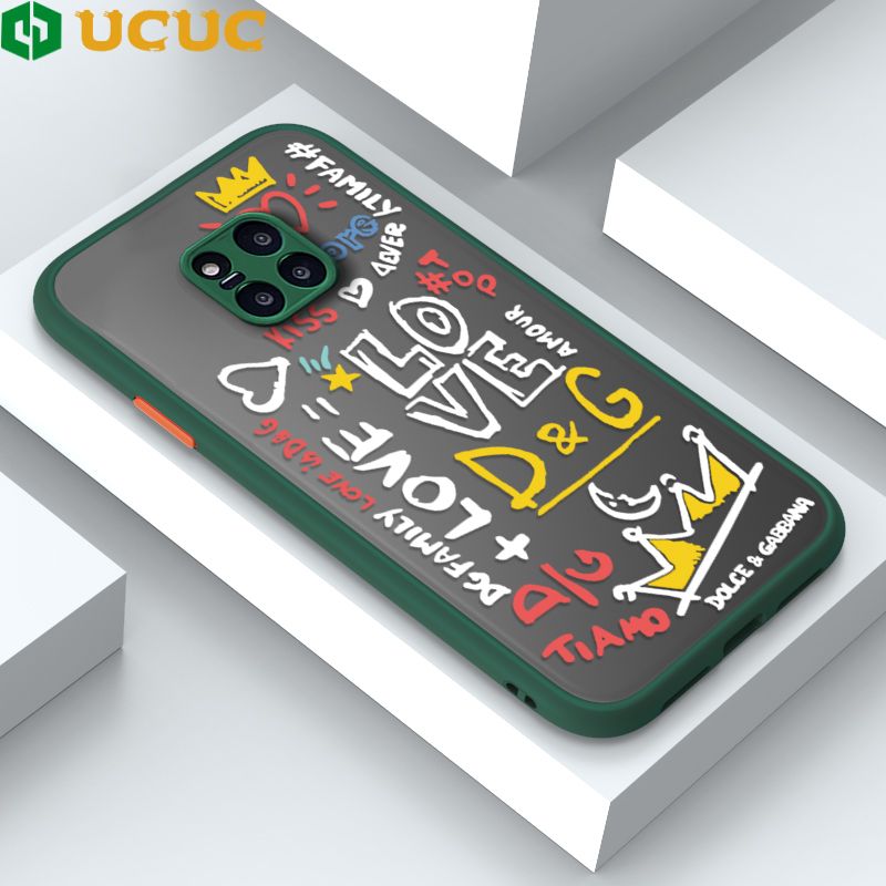 UCUC for Huawei Mate 20 Pro Back Cover LOVE Graffiti Frosted Transparent Hard Phone Case Thin Shockproof Full Cover Camera Protect Case