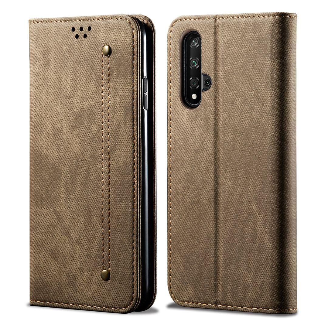 For Huawei nova 5T Retro Denim Leather Flip Wallet Stand Case Cover Retro Denim Leather Flip Wallet Stand Case Cover