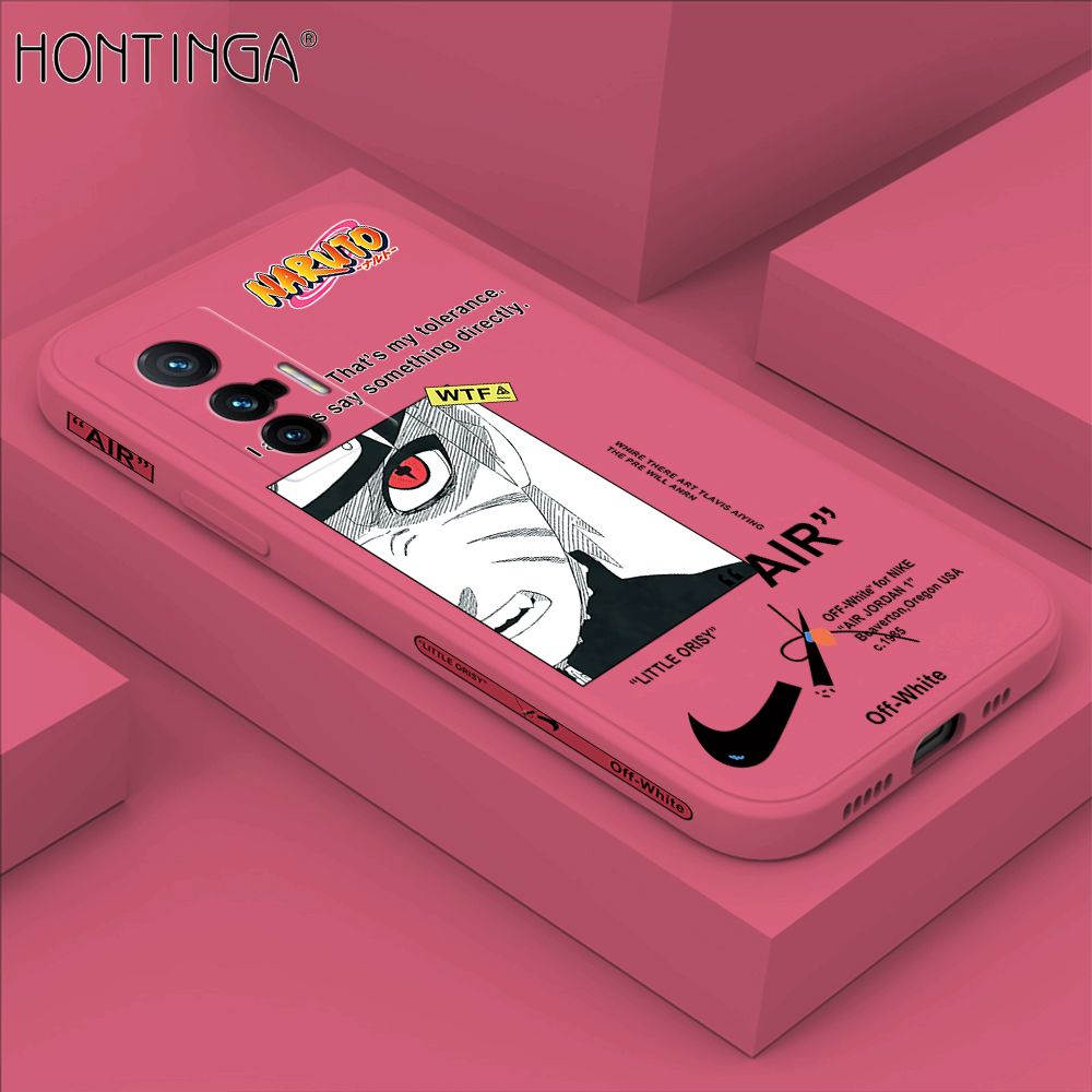Hontinga for Vivo X70 5G Case Side Design New Anime Naruto for Boys Back Cover Soft Square Edge Pattern Liquid Silicone Trend Phone Cases
