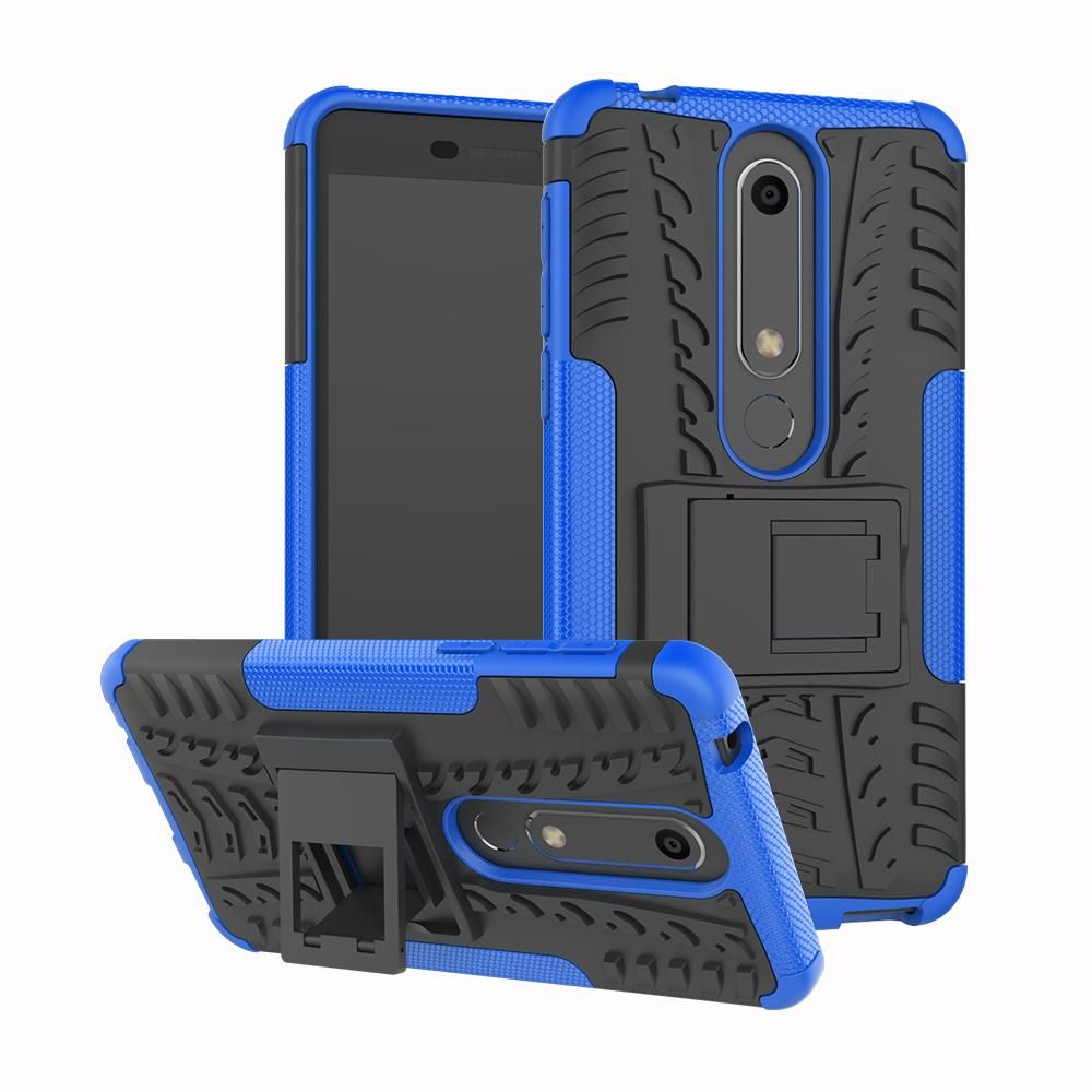 Heavy Duty Armor Tough Hybrid Shockproof Dual Layer Kickstand Protective Case Cover For Nokia 6 2018