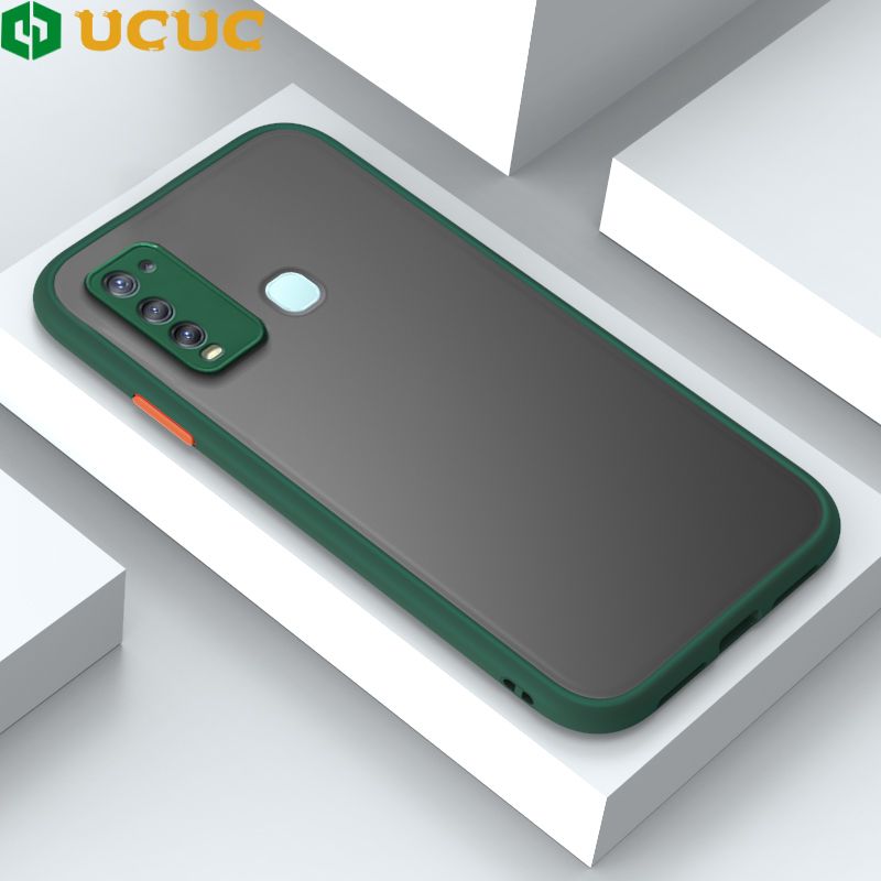 UCUC for Vivo Y50 Y30 Y30I 1938 Back Cover Colour Frosted Transparent Hard Phone Case Thin Shockproof Full Cover Camera Protect Case