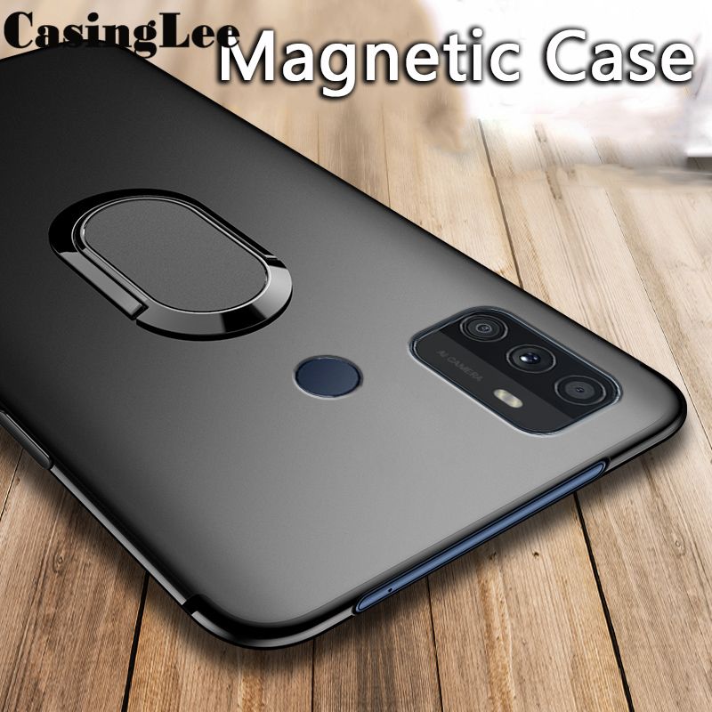 Casinglee For OPPO A53 Soft matte Case full Protector Shockproof Car Magnetic Holder Ring Phone Cover OPPO A53 Phone case