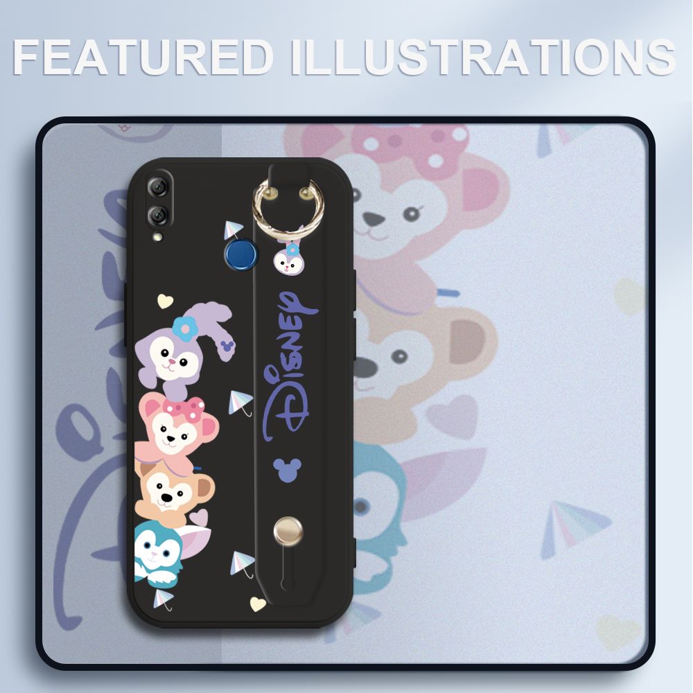 UCUC for Honor 8X MAX Wrist Strap Case Creative Cartoon Cute Bunny Cover Ultra Thin Anti Fall Liquid Silicone Phone Case