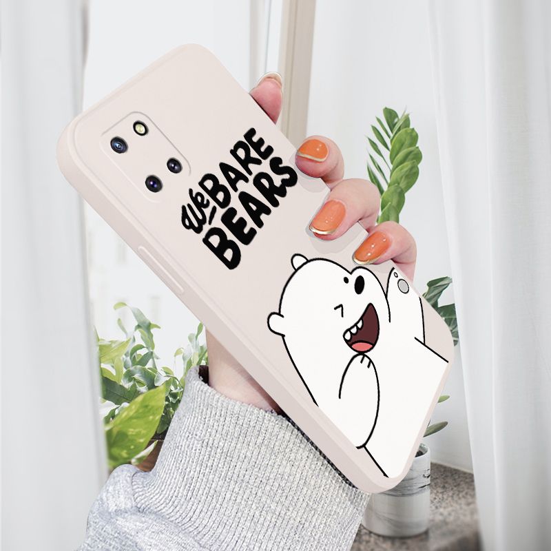 AMORVOR for Samsung Galaxy Note10 Lite Back Cover Cartoon Cute Panda Side design Soft Case Liquid Silicone Phone Cases