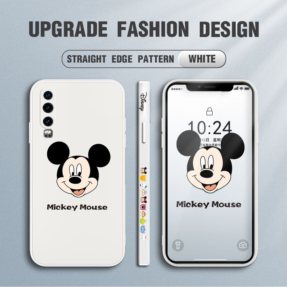 FHKL for Huawei P30 Back Cover Mickey Mouse Head Hortrait Side design Soft Case Multicolor Liquid Silicone Phone Cases