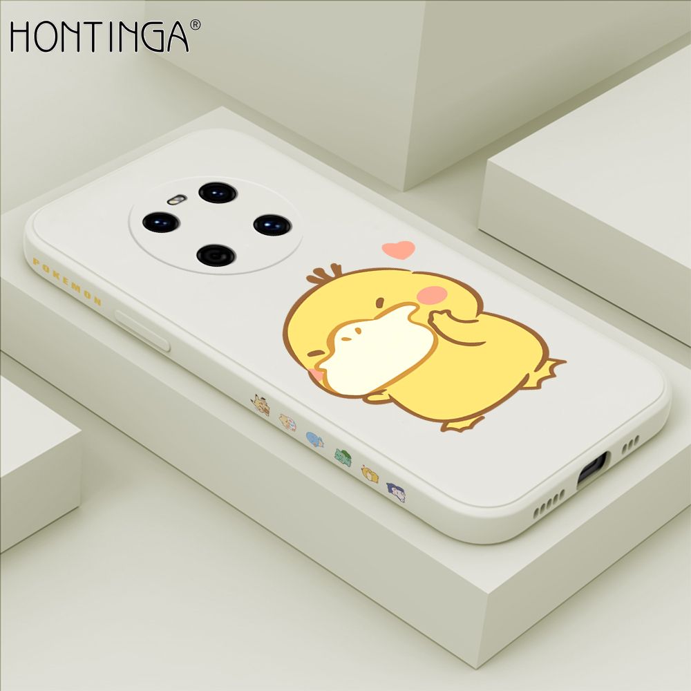 Hontinga for Huawei Mate 40 Case Side Design Trendy Cartoon Sign Back Cover Soft Square Edge Pattern Liquid Silicone Phone Cases