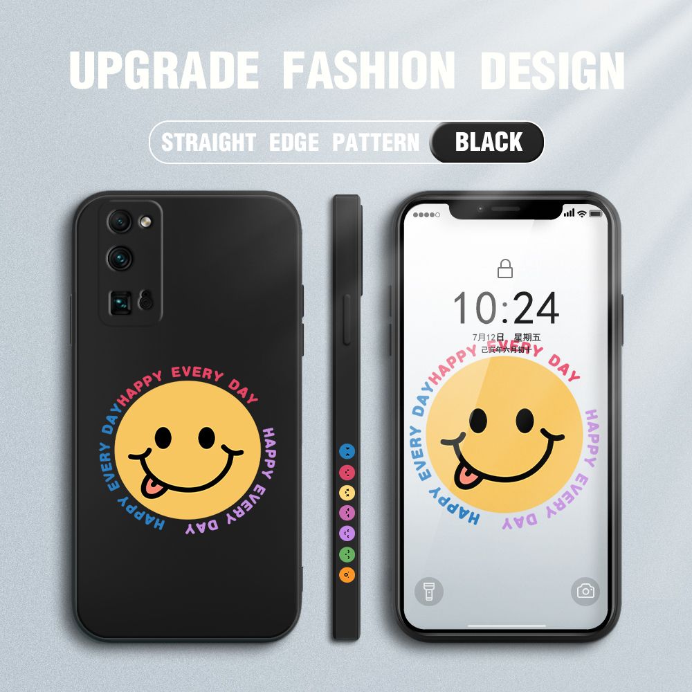 FHKL for Honor 30 Pro Back Cover Cartoon Smile Side design Soft Case Multicolor Liquid Silicone Phone Cases