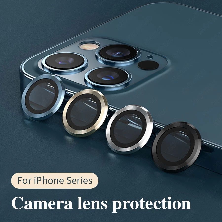Camera Lens Protector Ring alloy glass For iPhone 11/11 Pro/11 Pro Max 12/12 pro/12 pro max Ultra-thin Aviation Alloy Lens Film Rear Camera Scratch-resistant Tempered Protector Film
