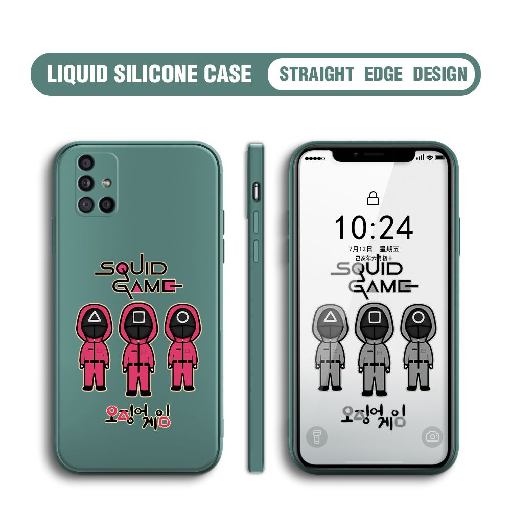 UCUC for Samsung Galaxy A71 Case Trend Cartoon Korean Squid Phone Cover Liquid Silicone Case Phone Protective Case