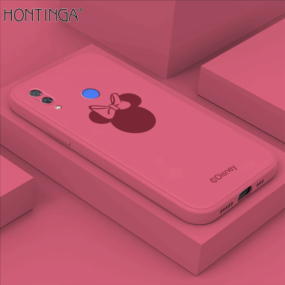 Hontinga for Huawei Nova 3 Case Cartoon Mouse Phone Case Soft Square Edge Silicone Cases Full Lens Cover Shockproof Protection Cover
