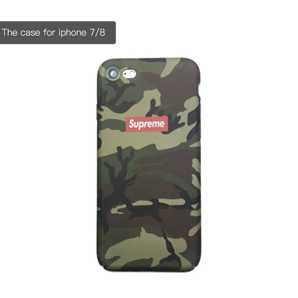 HA Fashion Letters Print Camouflage Mobile Phone Back Protective Case Cover-for iPhone 7/8 camouflage color